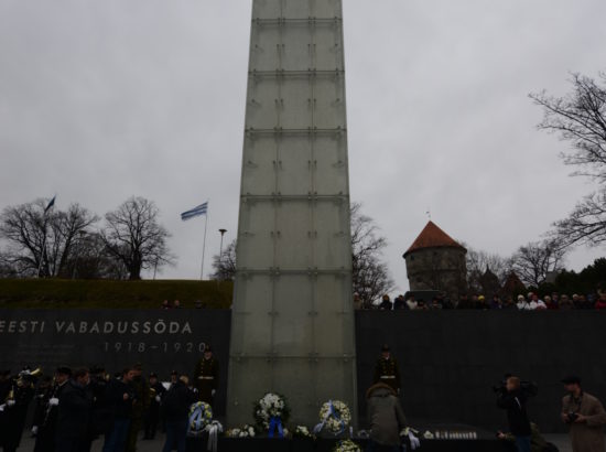 Küüditamise aastapäeva mälestusüritus Vabadussõja võidusamba juures